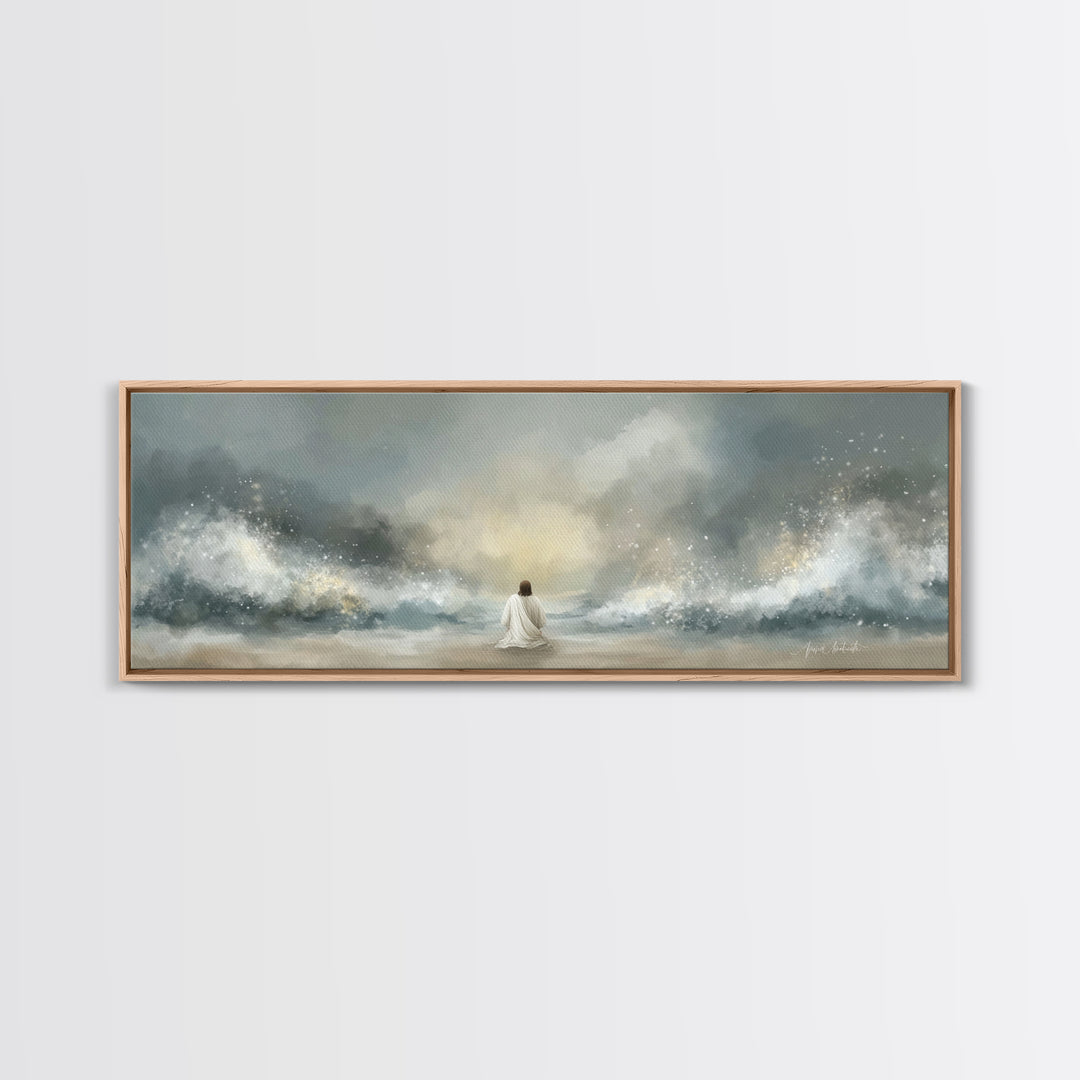 Dawn Of Glory | Framed Canvas Print | Panoramic Art | Christian Wall Art | Jesus Painting | Christian Art Print | Christian Christmas Art