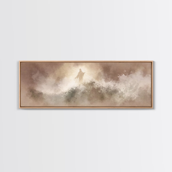 Radiant Horizon – Framed Canvas Print – Panoramic Wall Art – Christian Art – Jesus Painting – Modern Christian Art – Christian Decor