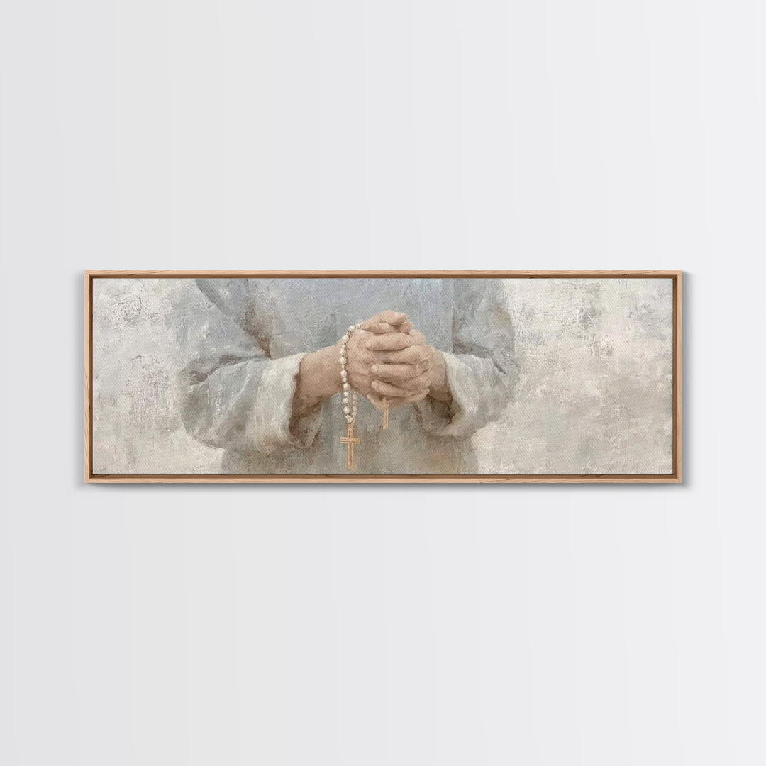Gentle Spirit Light – Framed Canvas Print – Christian Wall Art – Christian Art – Panoramic Frame – Christian Painting – Christmas Art