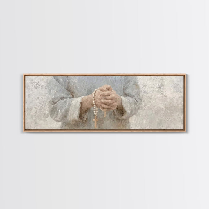 Gentle Spirit Light – Framed Canvas Print – Christian Wall Art – Christian Art – Panoramic Frame – Christian Painting – Christmas Art