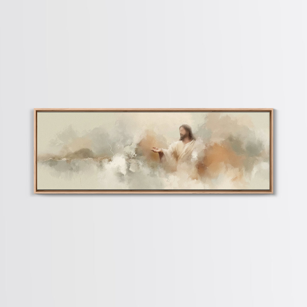 Sacred Invitation – Framed Canvas Print – Panoramic Print – Christian Art – Jesus Painting – Christian Wall Art – Unique Christian Art