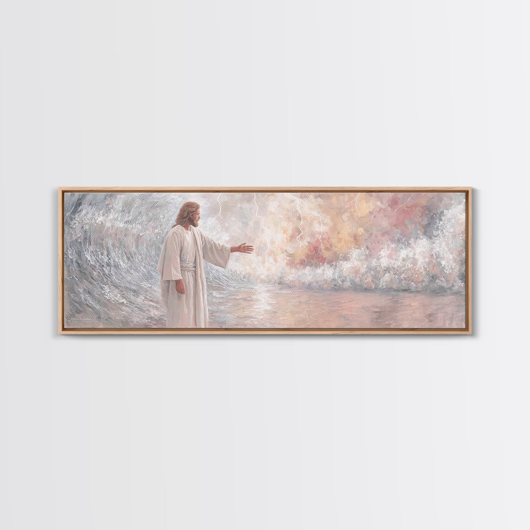 Light Of Hope – Framed Canvas Print – Panoramic Painting – Christian Art Canvas – Christian Wall Art – Jesus Painting – Subtle Christian Ar