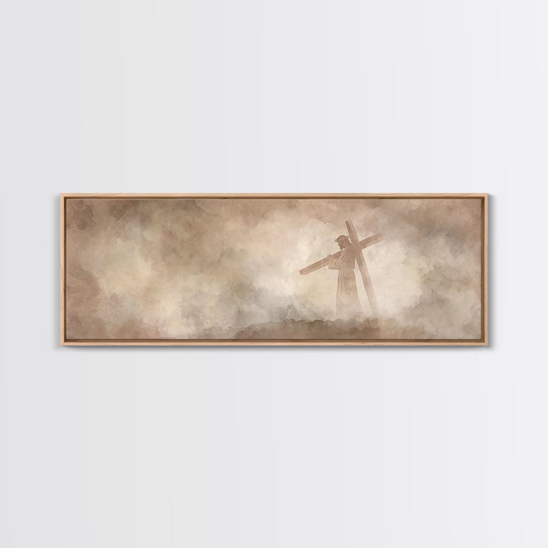 Path Of Mercy – Framed Canvas Print – Panoramic Print – Christian Art – Jesus Painting – Modern Christian Art – Christian Wall Art