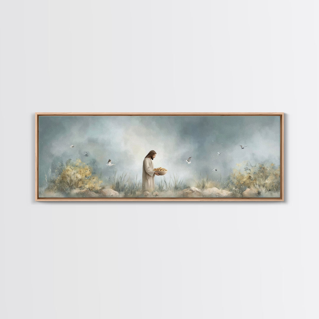 Gift Of Abundance – Framed Canvas Print – Christian Art Canvas – Panoramic Frame – Christian Wall Art – Jesus Painting – Christian Art