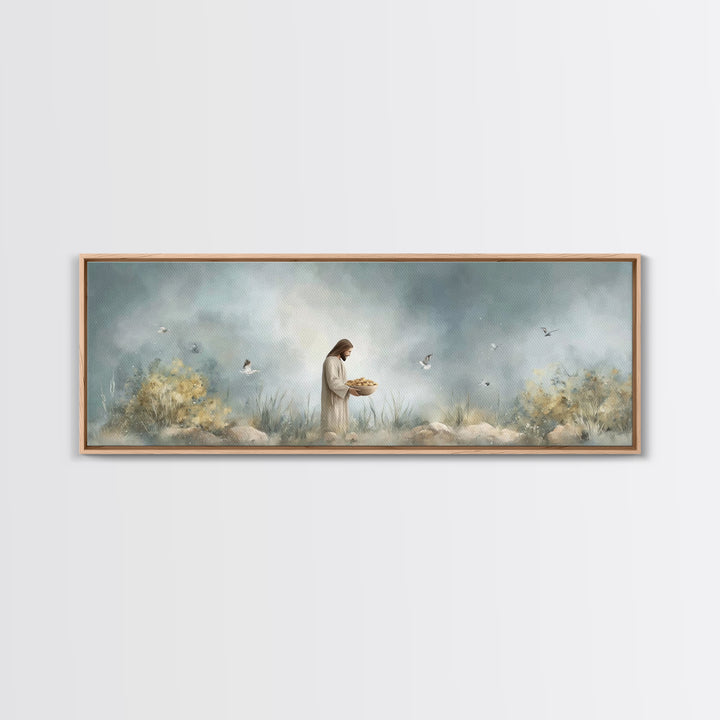 Gift Of Abundance – Framed Canvas Print – Christian Art Canvas – Panoramic Frame – Christian Wall Art – Jesus Painting – Christian Art