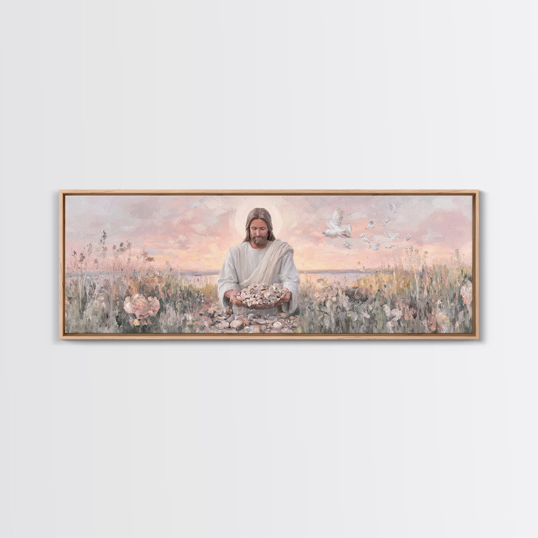 Morning Of Mercy, Framed Canvas Print, Christian Art, Jesus Painting, Panoramic Print, Christian Wall Art, Christian Art Canvas