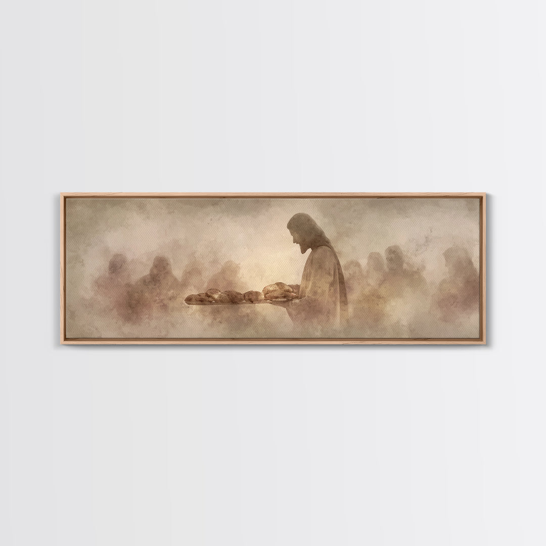 Sacred Offering | Framed Canvas Print | Christian Art Canvas | Panoramic Art | Jesus Painting | Christian Wall Art | Christian Gift