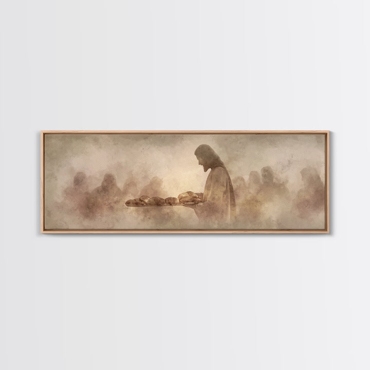 Sacred Offering | Framed Canvas Print | Christian Art Canvas | Panoramic Art | Jesus Painting | Christian Wall Art | Christian Gift