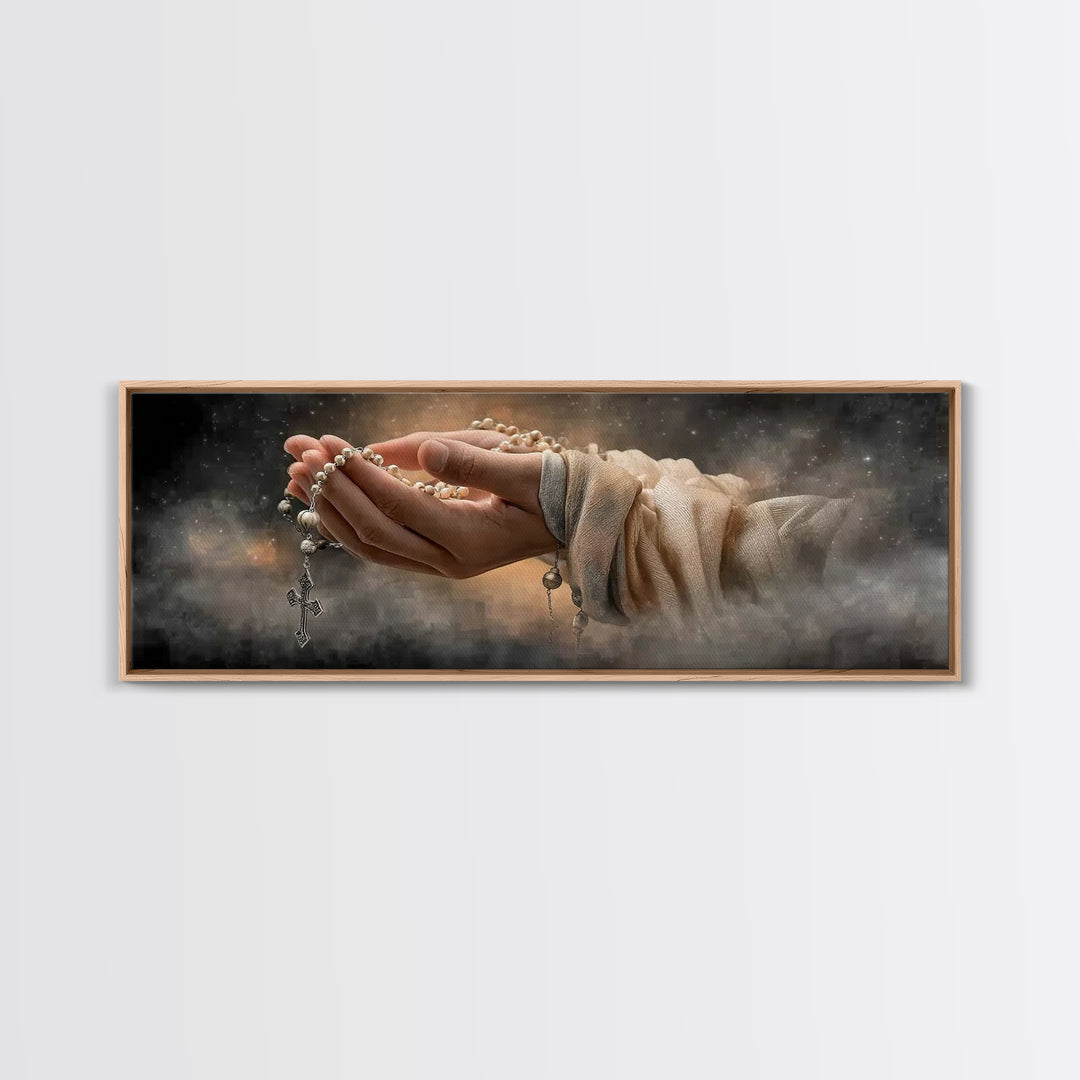 Graceful Prayer Bloom – Framed Canvas Print – Christian Art – Christian Wall Art – Panoramic Print – Christian Painting – Christmas Wall Ar