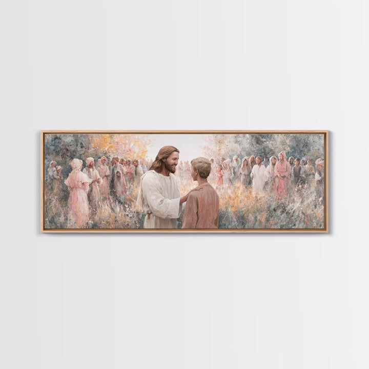 Fields Of Mercy – Framed Canvas Print – Christian Wall Art – Jesus Painting – Panoramic Art – Christian Art Canvas – Christian Decor
