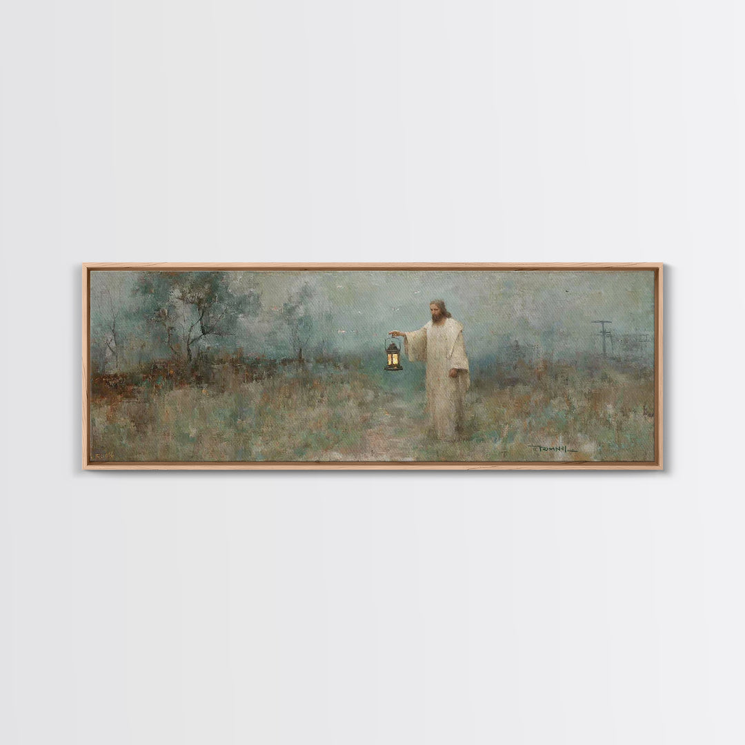 Dawn Of Peace – Framed Canvas Print – Christian Art – Jesus Painting – Panoramic Art – Christian Canvas – Vintage Christian Art