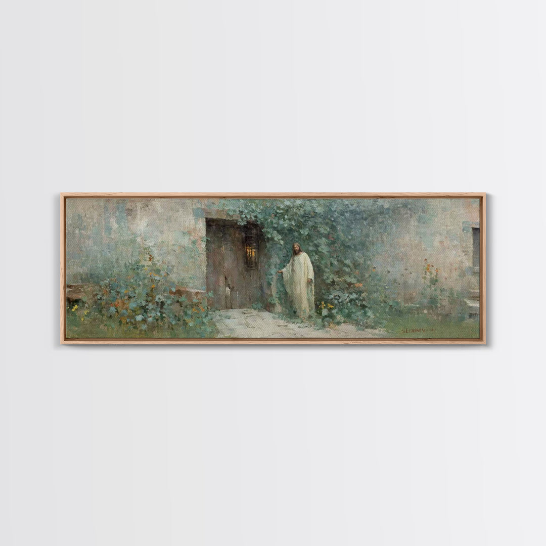 Doorway Of Grace – Framed Canvas Print – Christian Art – Jesus Painting – Panoramic Art – Christian Decor – Christian Gift – Large Christia