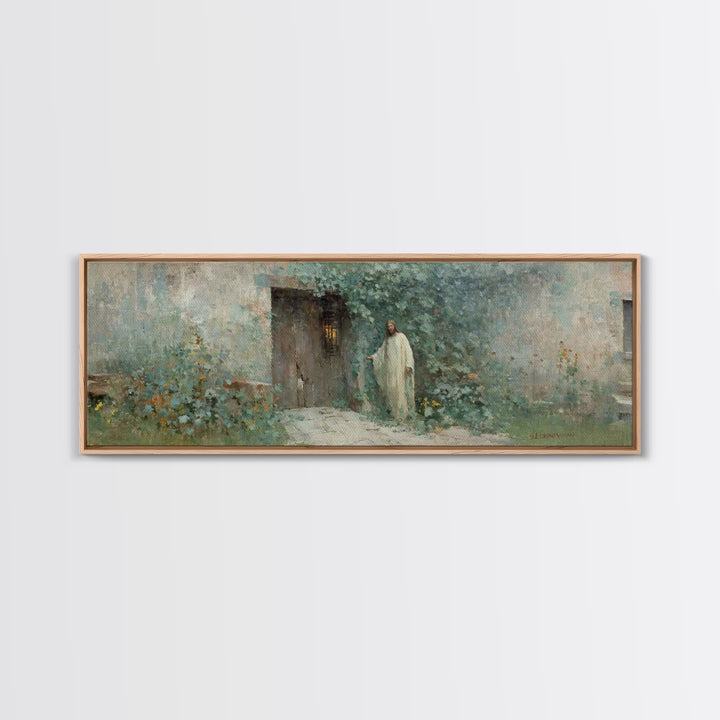 Doorway Of Grace – Framed Canvas Print – Christian Art – Jesus Painting – Panoramic Art – Christian Decor – Christian Gift – Large Christia