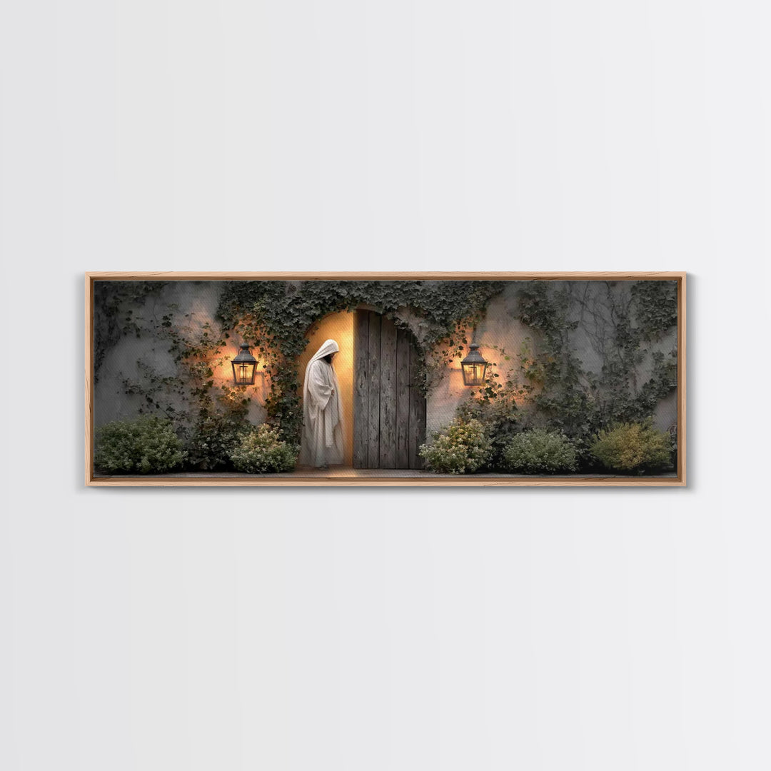 Vine-Covered Calling | Framed Canvas Print | Christian Art | Jesus Painting | Panoramic Art | Christian Decor | Christian Gift | Large Chri