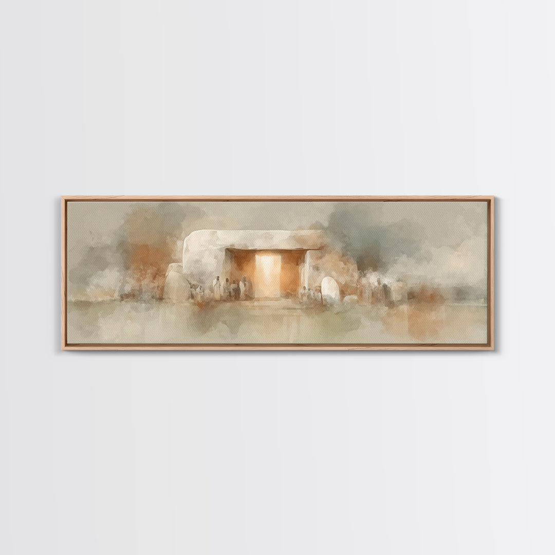 Light Of Renewal | Framed Canvas Print | Panoramic Print | Christian Wall Art | Christian Art Canvas | Christmas Art | Jesus Painting