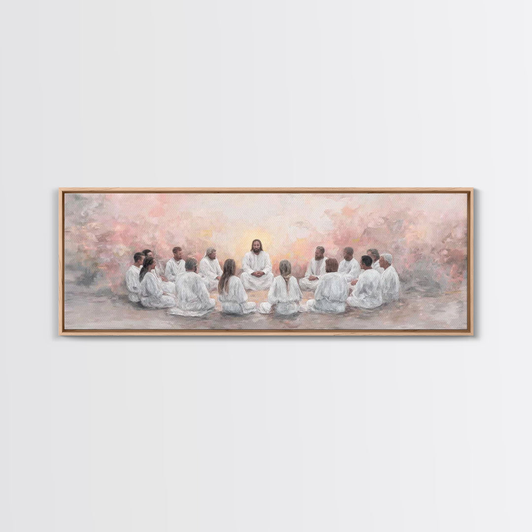Circle Of Peace | Framed Canvas Print | Extra Wide Art | Christian Wall Art | Christian Art Canvas | Christian Painting | Jesus Art Print