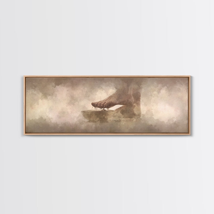 Sacrifice And Bloom, Framed Canvas Print, Christian Wall Art, Christian Art Canvas, Panoramic Wall Art, Christian Painting, Christian Art