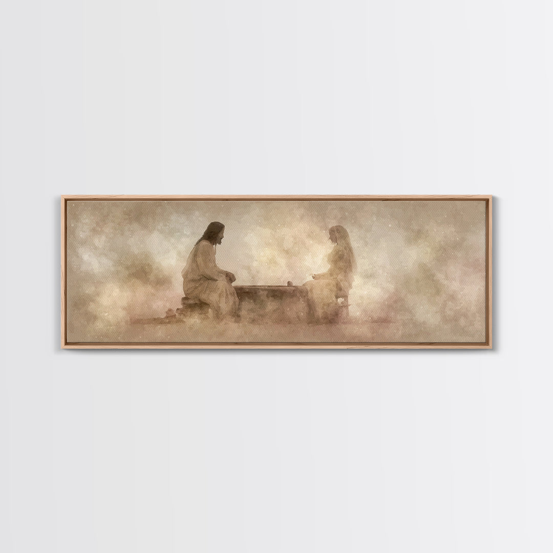 Well Of Mercy – Framed Canvas Print – Panoramic Painting – Christian Art Canvas – Jesus Painting – Christian Wall Art – Christian Art Work