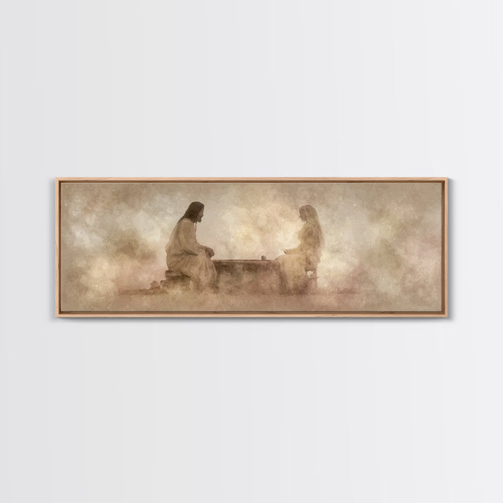 Well Of Mercy – Framed Canvas Print – Panoramic Painting – Christian Art Canvas – Jesus Painting – Christian Wall Art – Christian Art Work