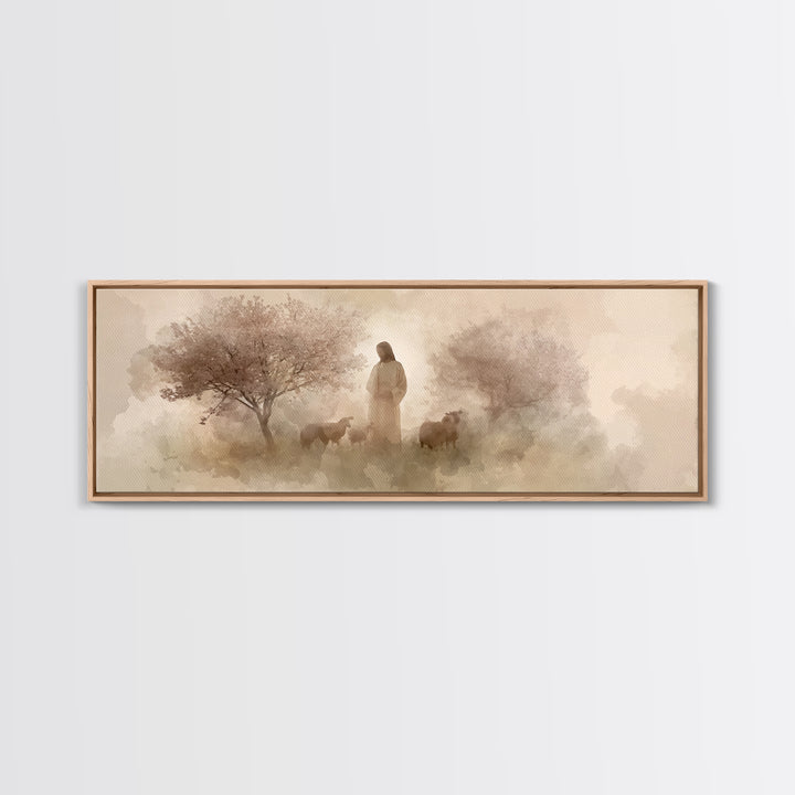 Blossoms Of Peace – Framed Canvas Print – Panoramic Print – Christian Art Canvas – Christian Wall Art – Jesus Painting – Christian Gift