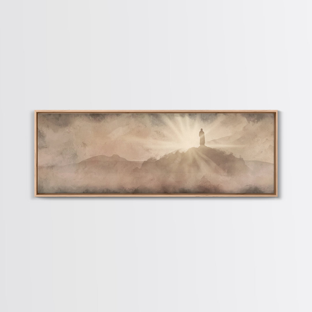 Ascension Glory – Framed Canvas Print – Christian Wall Art – Jesus Painting – Panoramic Art – Christian Art Canvas – Christian Christmas De