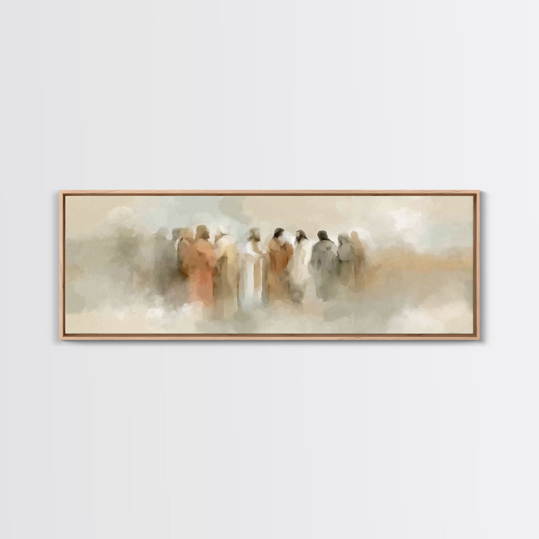 Clouds of Majesty | Framed Canvas Print | Christian Wall Art | Jesus Painting | Panoramic Wall Art | Christian Art Canvas | Vintage Christi