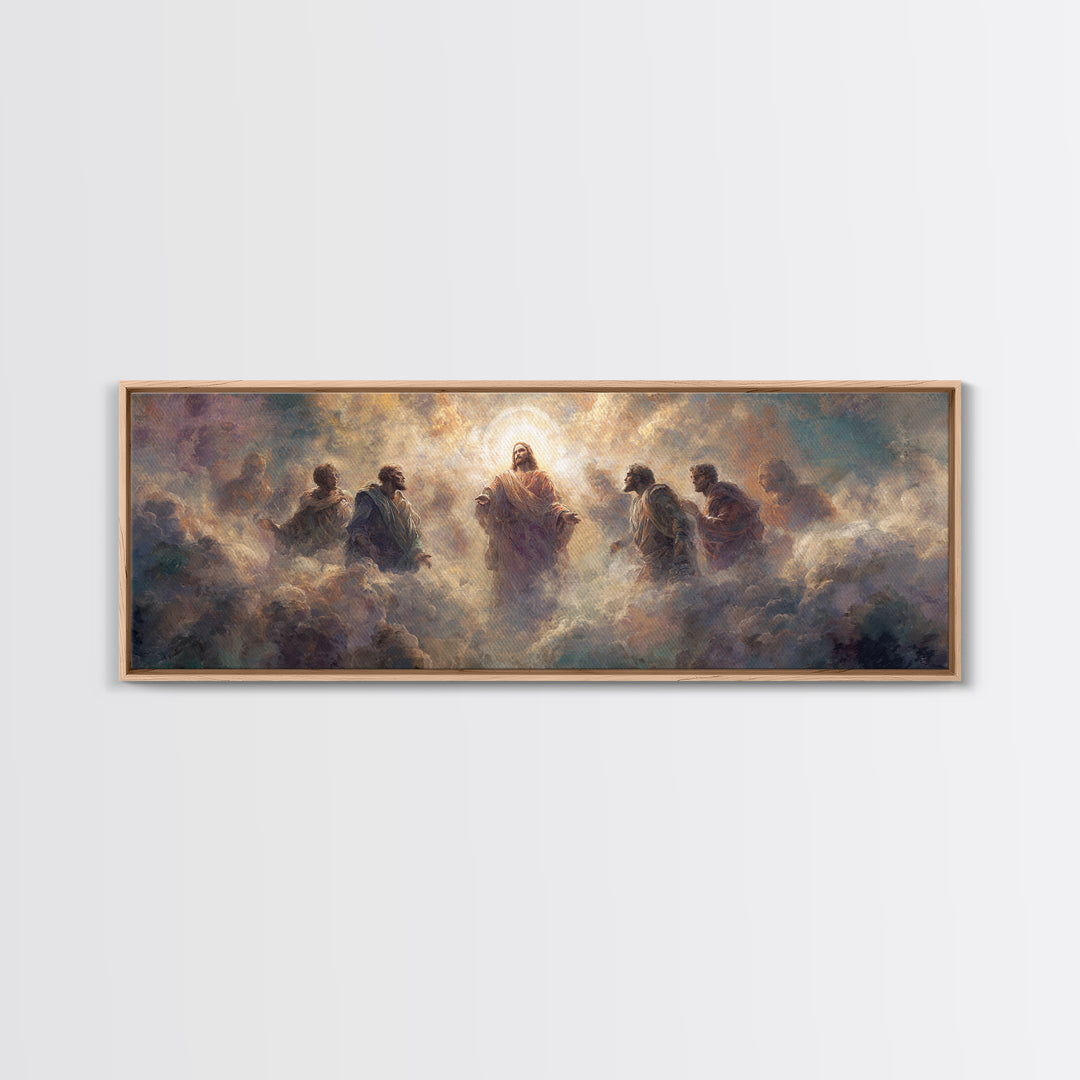Circle Of Light | Framed Canvas Print | Christian Wall Art | Panoramic Painting | Jesus Painting | Christian Art Canvas | Large Christian A