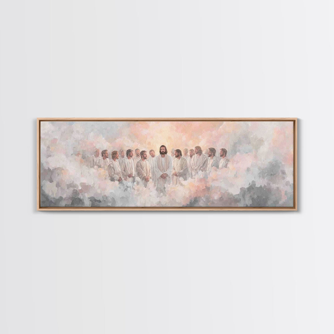 Celestial Assembly – Framed Canvas Print – Christian Wall Art – Panoramic Painting – Jesus Painting – Christian Art Canvas – Large Christia