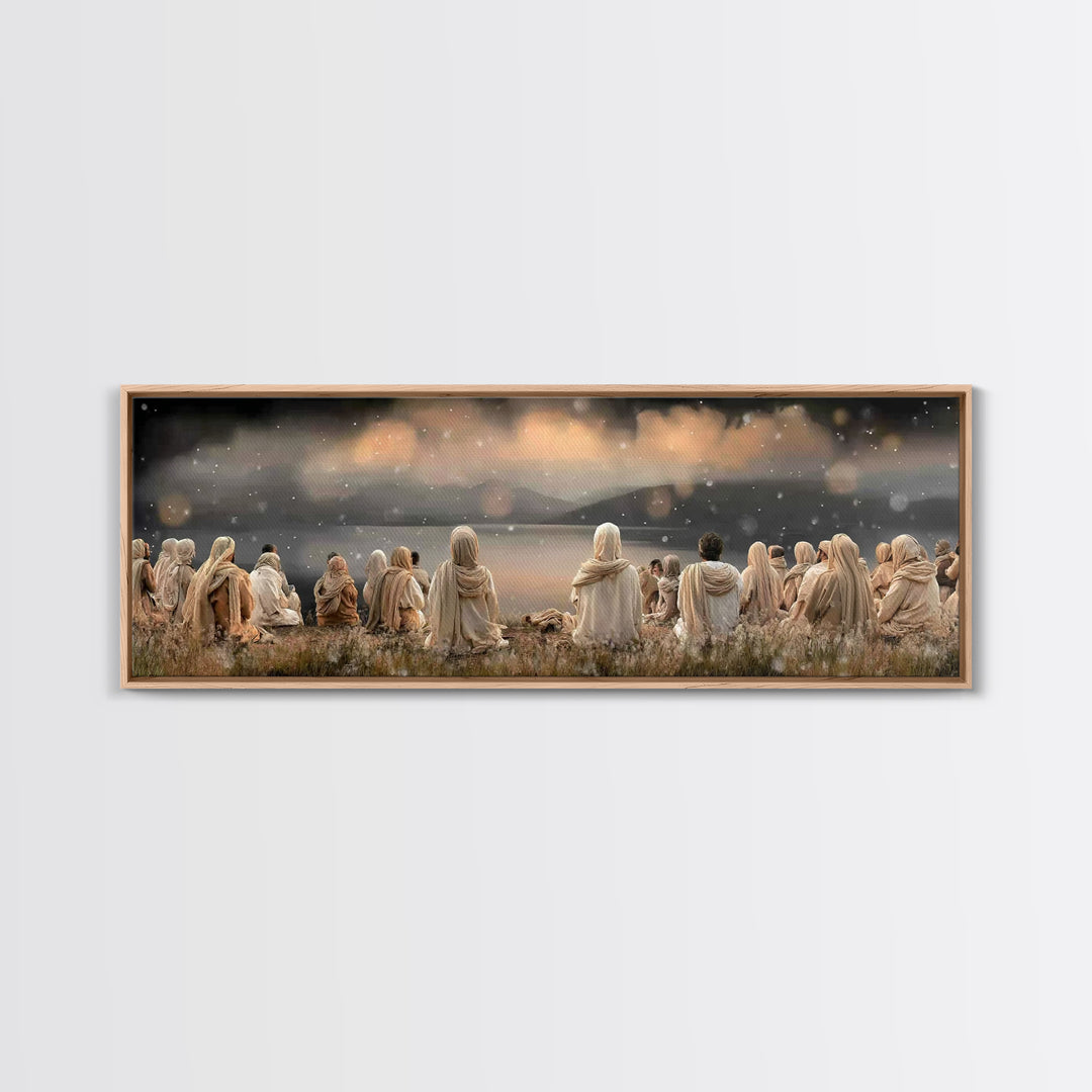 Twilight Disciples | Framed Canvas Print | Christian Wall Art | Panoramic Print | Jesus Painting | Christian Art Canvas | Moody Christian A