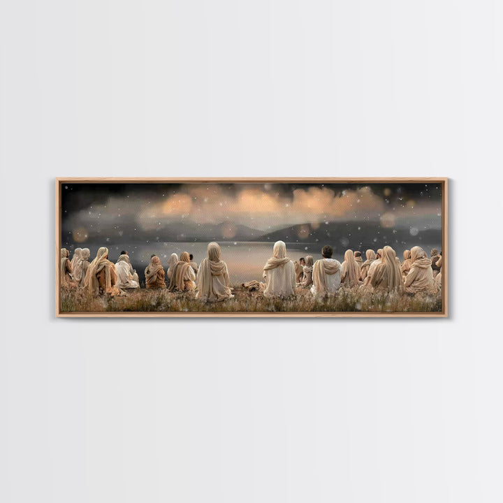 Twilight Disciples | Framed Canvas Print | Christian Wall Art | Panoramic Print | Jesus Painting | Christian Art Canvas | Moody Christian A