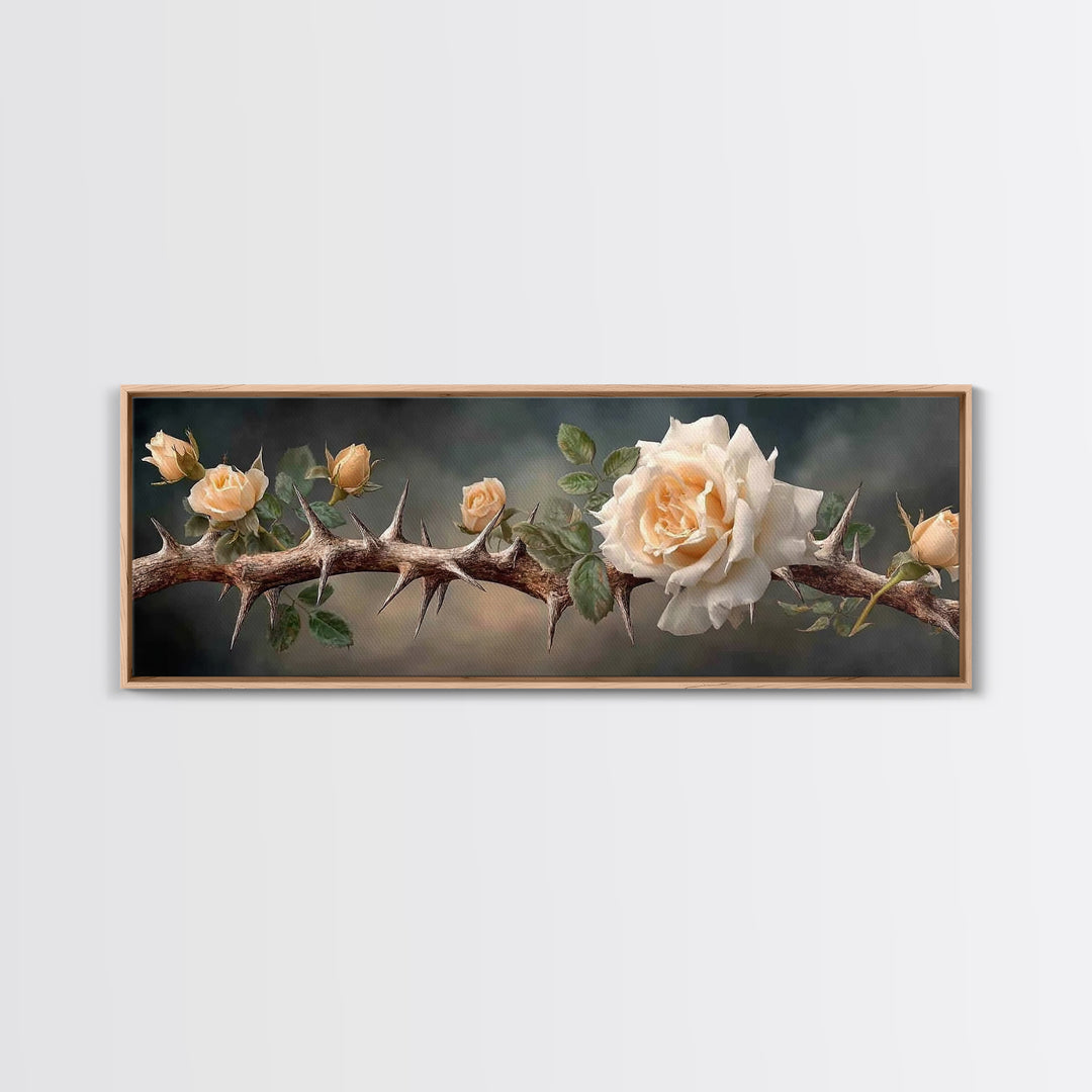 Crown Of Mercy – Framed Canvas Print – Christian Wall Art – Christian Art Canvas – Panoramic Art – Christian Painting – Christian Art