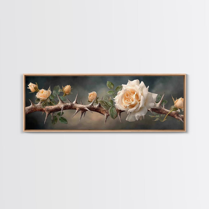Crown Of Mercy – Framed Canvas Print – Christian Wall Art – Christian Art Canvas – Panoramic Art – Christian Painting – Christian Art