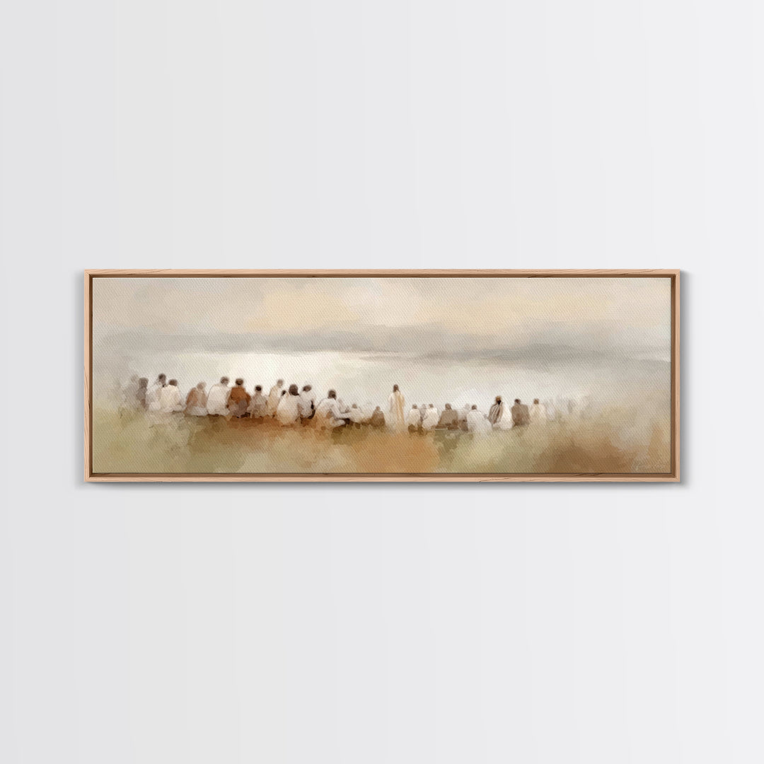 Heavenly Meadow Peace – Framed Canvas Print – Christian Art Print – Panoramic Painting – Jesus Art Print – Christian Wall Art – Christmas A