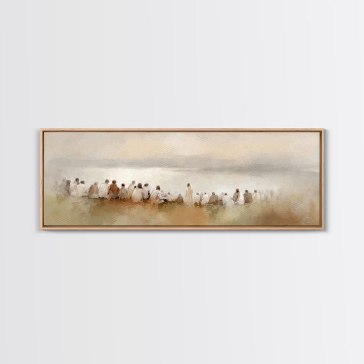 Heavenly Meadow Peace – Framed Canvas Print – Christian Art Print – Panoramic Painting – Jesus Art Print – Christian Wall Art – Christmas A
