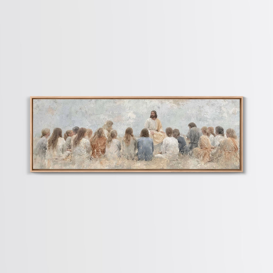Desert Morning Calm – Framed Canvas Print – Christian Art – Panoramic Wall Art – Jesus Painting – Christian Art Canvas – Christmas Art Prin