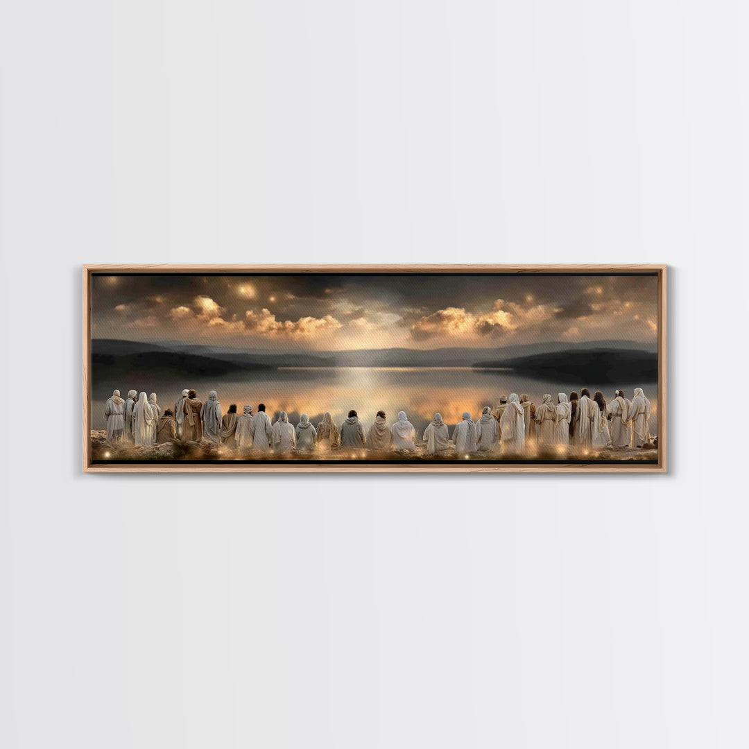 Rising Promise Light – Framed Canvas Print – Christian Wall Art – Panoramic Print – Jesus Canvas Art – Modern Christian Art – Christmas Déc
