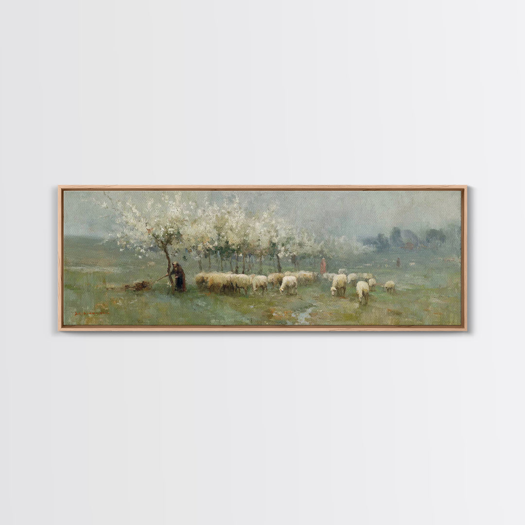 Fields Of Stillness | Framed Canvas Print | Panoramic Frame | Christian Art Work | Jesus Painting Canvas | Christian Decorations | Christia