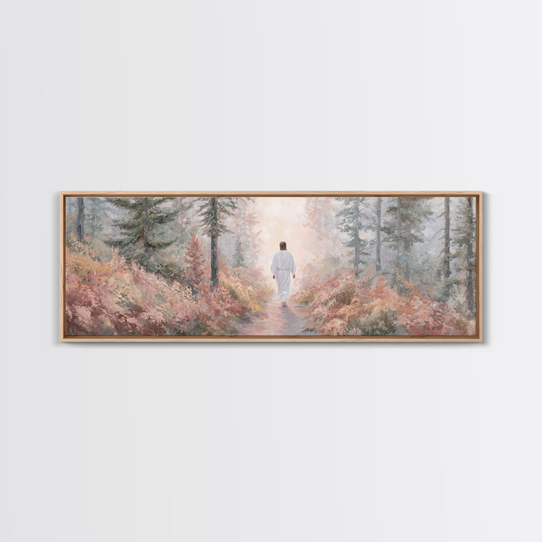 Light Of The Way, Framed Canvas Print, Panoramic Wall Art, Christian Art Canvas, Jesus Painting, Christian Christmas Art, Christian Wall Ar