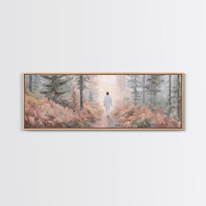 Light Of The Way, Framed Canvas Print, Panoramic Wall Art, Christian Art Canvas, Jesus Painting, Christian Christmas Art, Christian Wall Ar