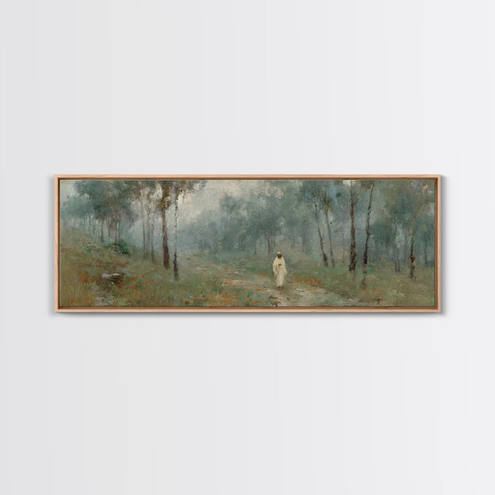 Forest Of Mercy - Framed Canvas Print - Panoramic Painting - Christian Wall Art - Jesus Painting - Christian Art Work - Christmas Art