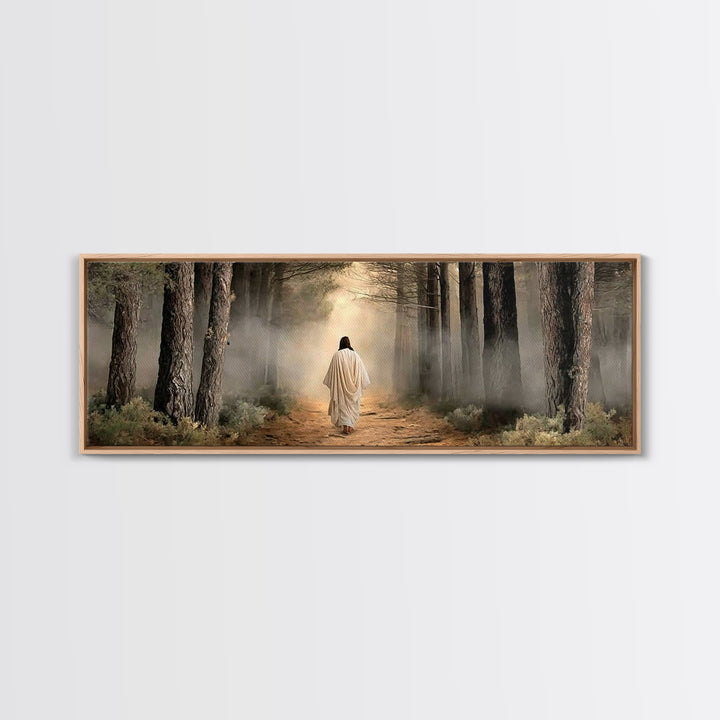 Walk In Holiness – Framed Canvas Print – Panoramic Frame – Christian Art Print – Jesus Painting – Christian Wall Art – Christmas Art