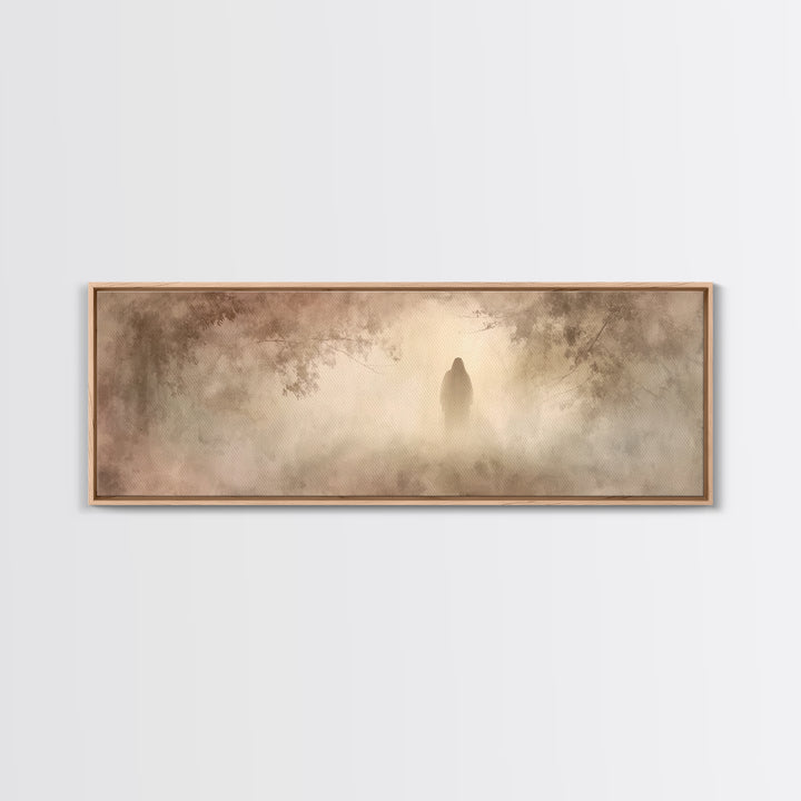 Radiant Stillness – Framed Canvas Print – Panoramic Painting – Christian Art – Jesus Painting – Christian Wall Art – Christmas Art