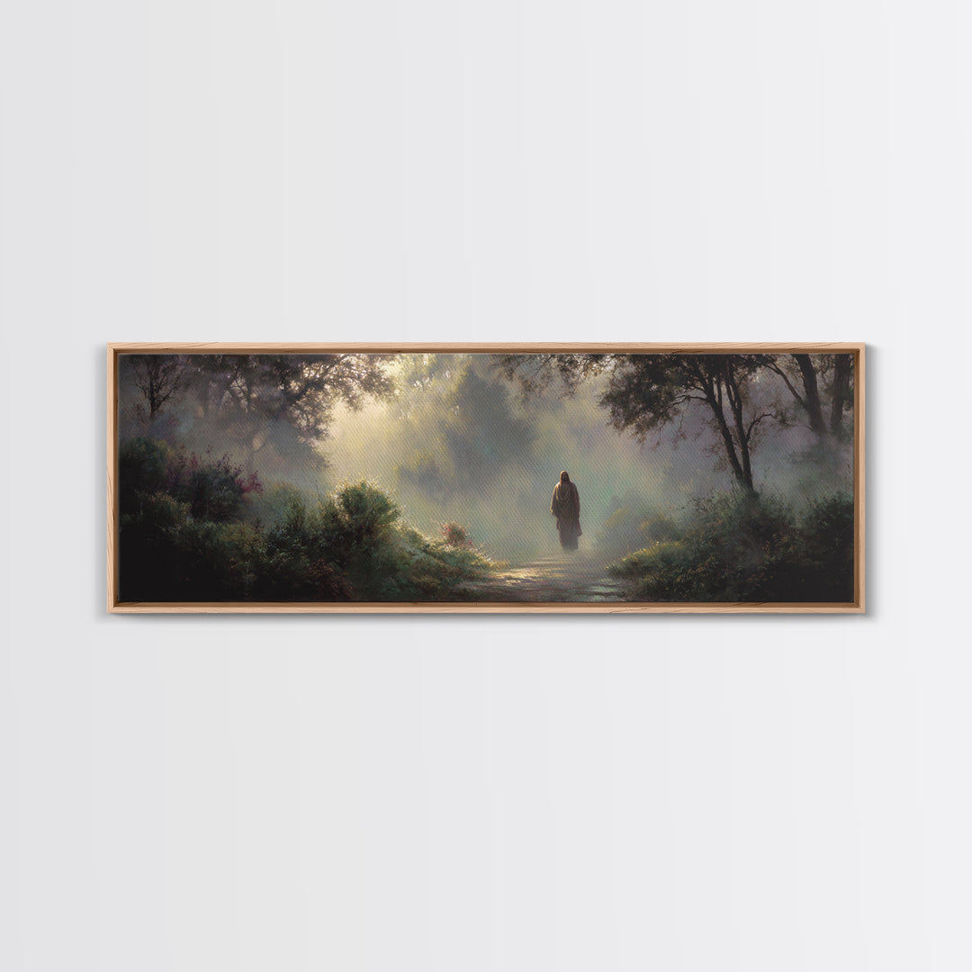Light Through Eden – Framed Canvas Print – Panoramic Wall Art – Christian Art Canvas – Jesus Painting – Christian Art – Christian Christmas