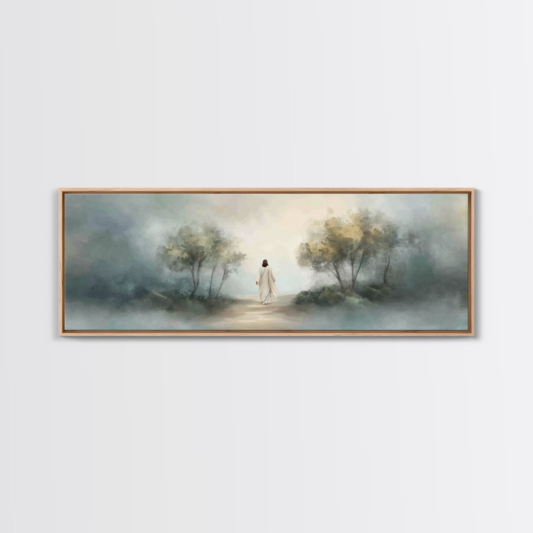 Whispers Of Heaven, Framed Canvas Print, Panoramic Art, Christian Wall Art, Jesus Art Print, Christian Art Canvas, Christmas Art
