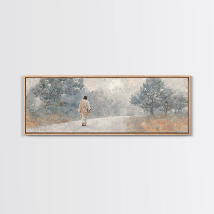Walk Of Promise, Framed Canvas Print, Panoramic Print, Christian Art Canvas, Jesus Painting, Christian Christmas Art, Christian Decor