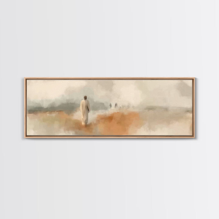 Grace In The Mist | Framed Canvas Print | Panoramic Wall Art | Christian Art Print | Jesus Painting | Christian Decorations | Christmas Art