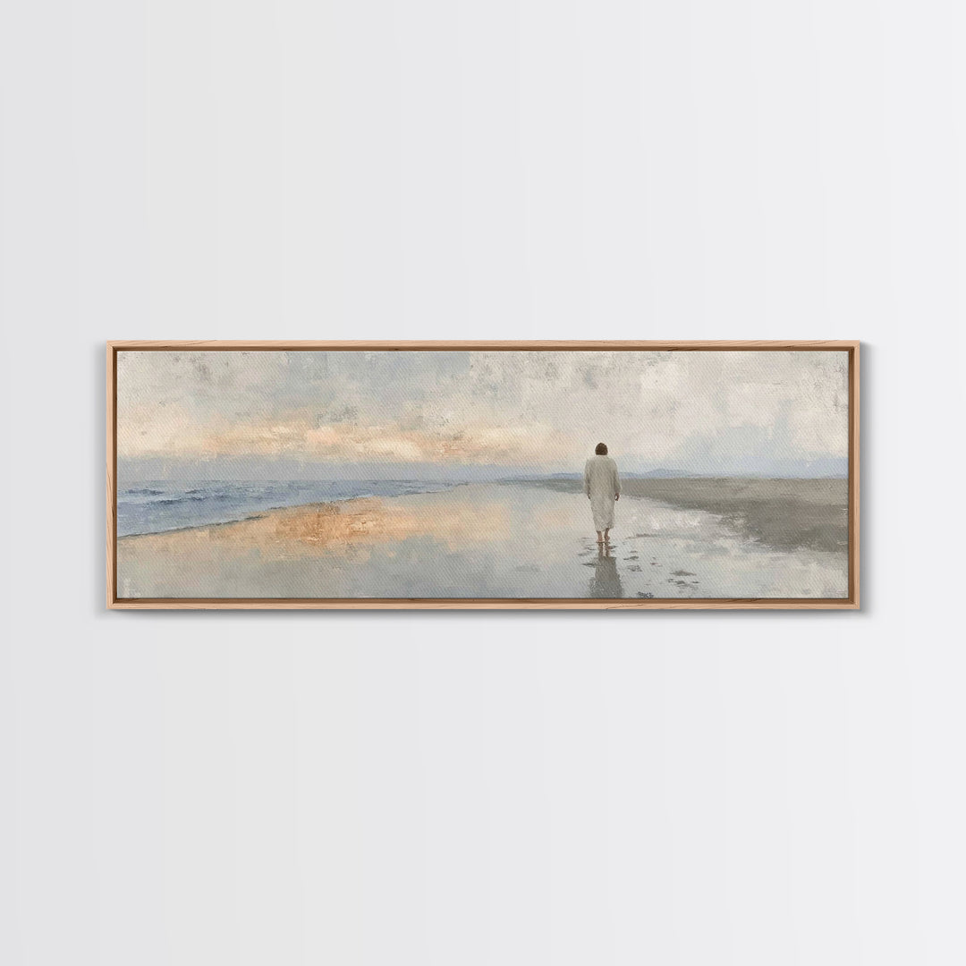 Heaven’s Footsteps – Framed Canvas Print – Panoramic Art – Christian Art Work – Jesus Art Print – Christian Wall Art – Christmas Art