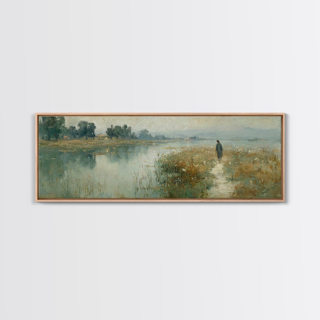 Valley Of Peace | Framed Canvas Print | Christian Art Canvas | Panoramic Art | Jesus Painting | Christian Wall Art | Christmas Art