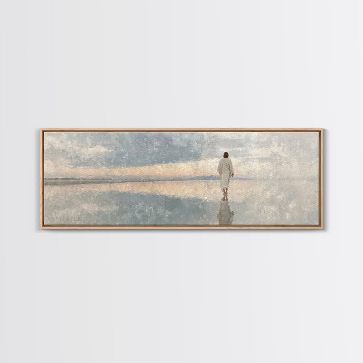 Evening Promise – Framed Canvas Print – Christian Art Canvas – Panoramic Wall Art – Jesus Painting – Christian Wall Art – Christmas Art