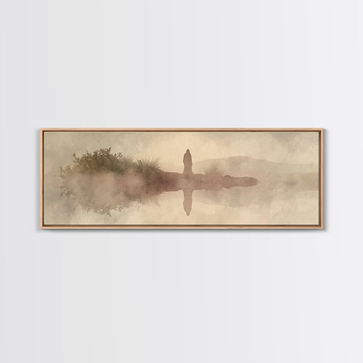 Horizon Of Light | Framed Canvas Print | Panoramic Art | Christian Art Canvas | Jesus Painting | Christian Wall Art | Christmas Art